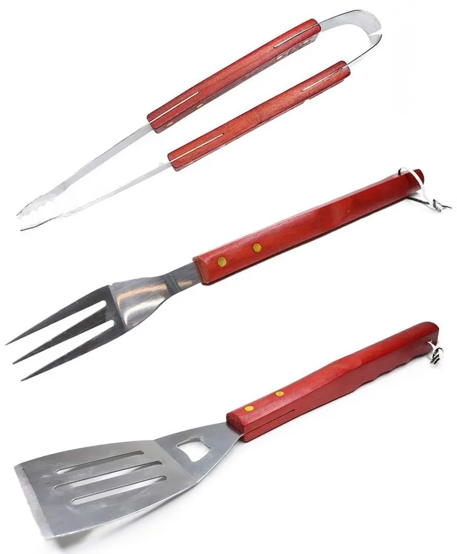 Set ustensile pentru barbeque Chomik BBQ0940, cafeniu/inox