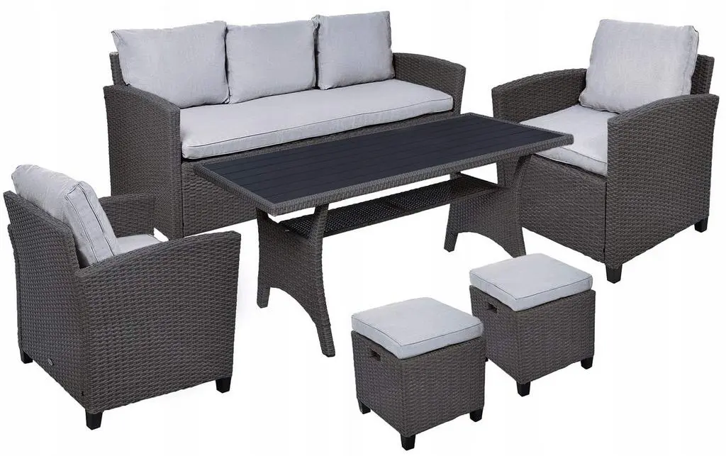 Set mobilă de grădină Jumi OM-885950, gri pe tehnoparc.md Set mobilă de grădină Jumi OM-885950, gri