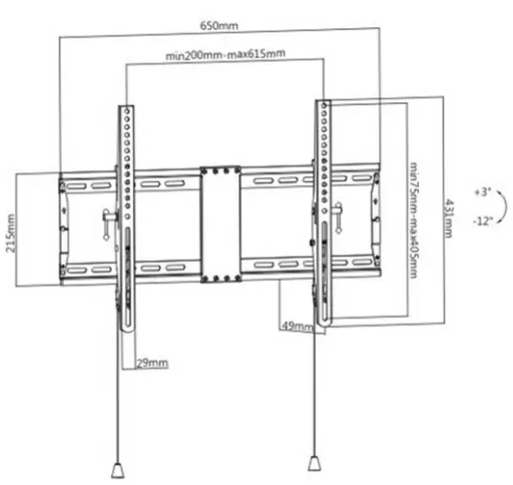 Suport TV Gembird WM-80T-01, negru