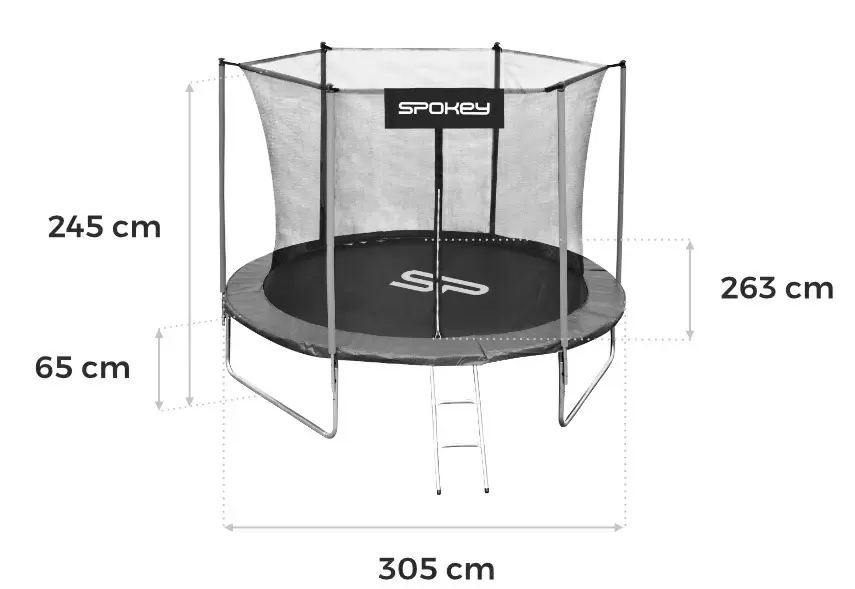 Trambulină Spokey Jumper II 305cm, negru/albastru