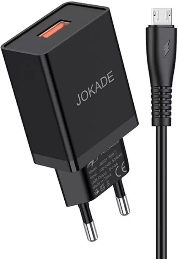 Зарядное устройство Jokade JB022 with USB to Micro-USB, черный