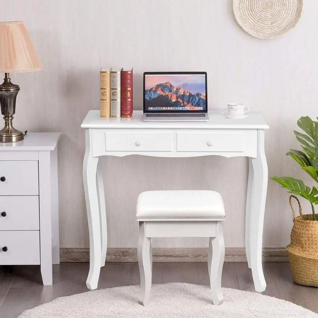 Masă de toaletă Costway HW65954WH, alb