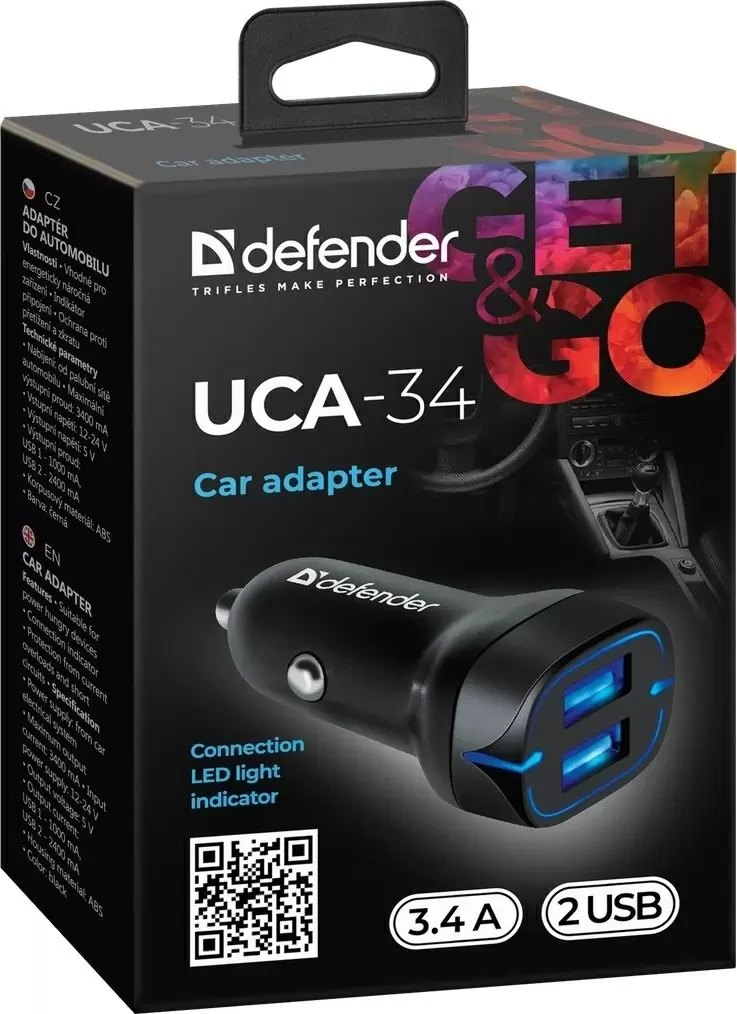 Автомобильная зарядка Defender UCA-34