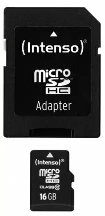 Card de memorie Intenso MicroSD Class 10 + SD Adapter, 16GB