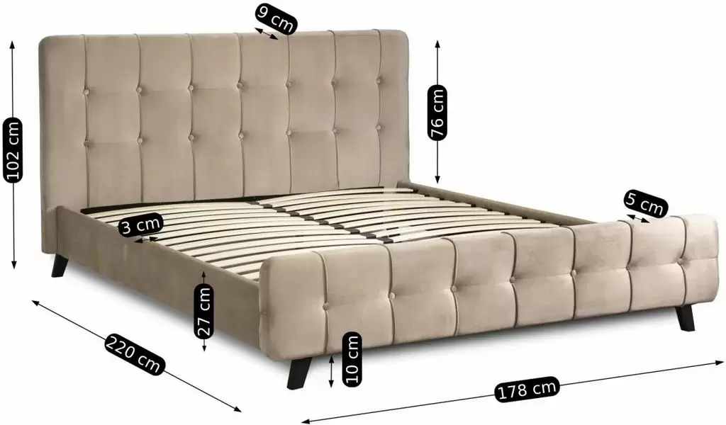 Кровать Mebel Elite Lino 160x200см, бежевый