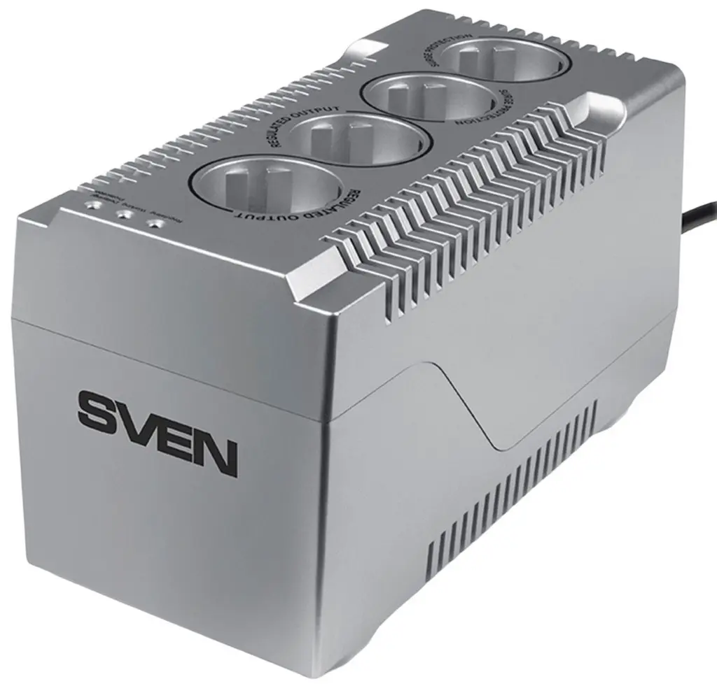 Стабилизатор напряжения Sven VRF1000320W4P, серый на tehnoparc.md Стабилизатор напряжения Sven VRF1000320W4P, серый