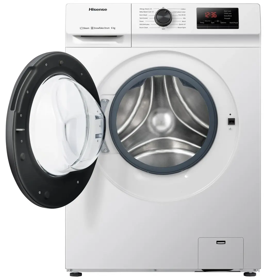Maşină de spălat rufe Hisense WFVB6010EM, alb