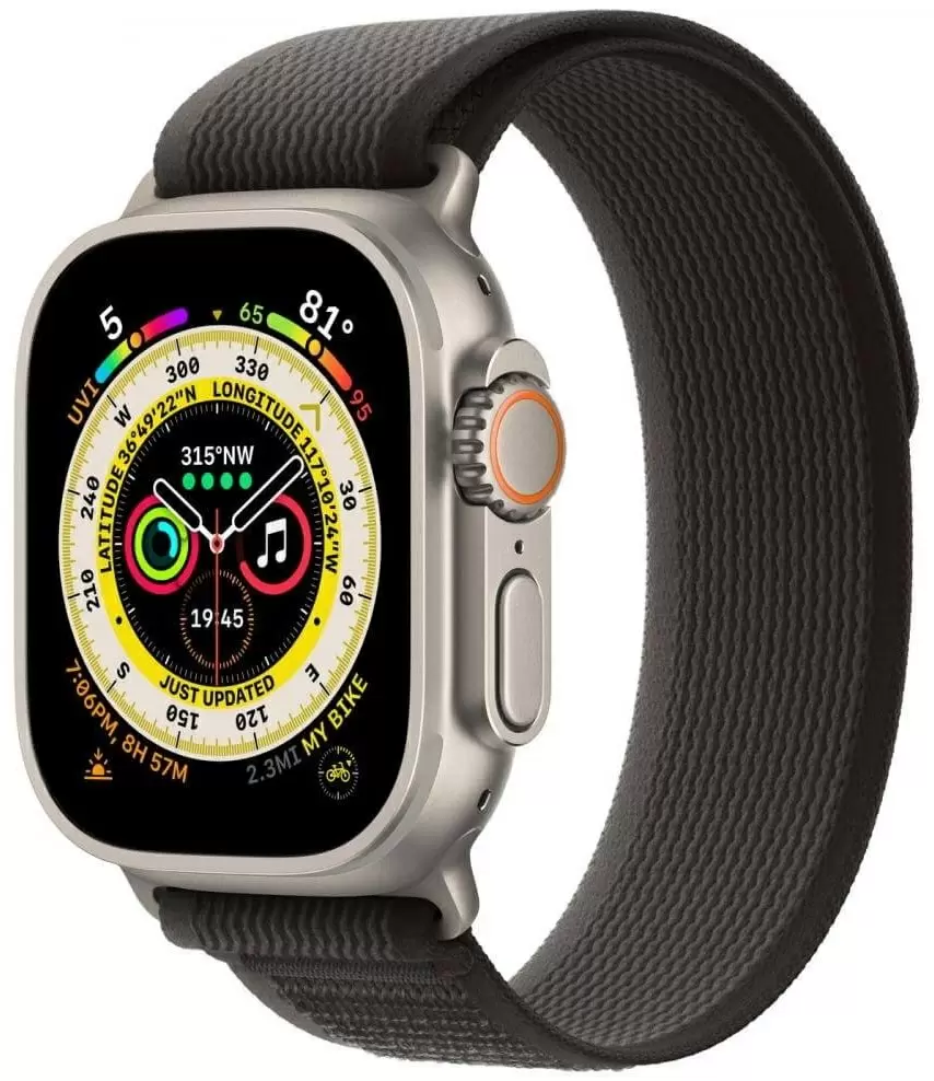 Умные часы Apple Watch Ultra GPS + Cellular 49мм, корпус из титана, ремешок Trail Loop черный/серый
