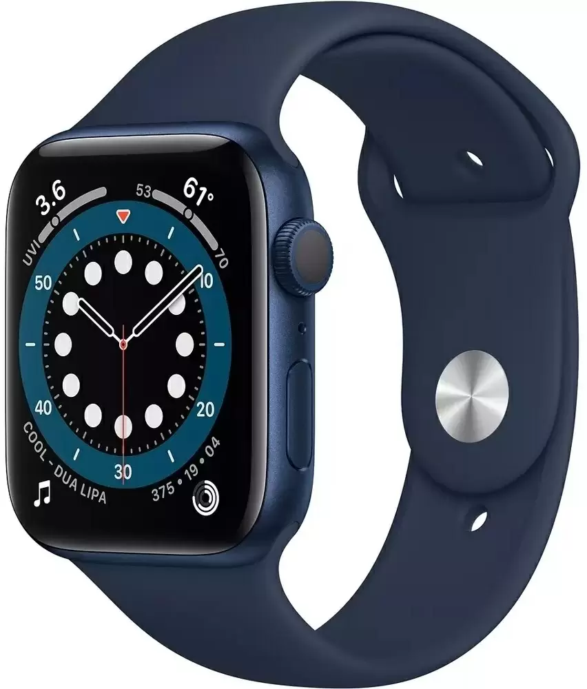 Smartwatch Apple Watch Series 6 44mm, carcasă din aluminiu albastru, curea tip sport