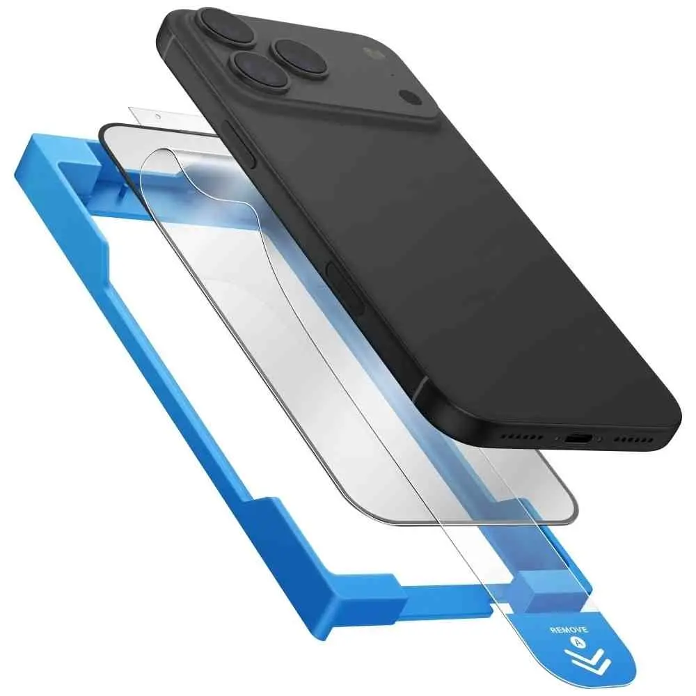 Sticlă de protecție Uniq Screen Protector for iPhone 17 Pro Max Vivid Exofit Optix Covex Applicator Black