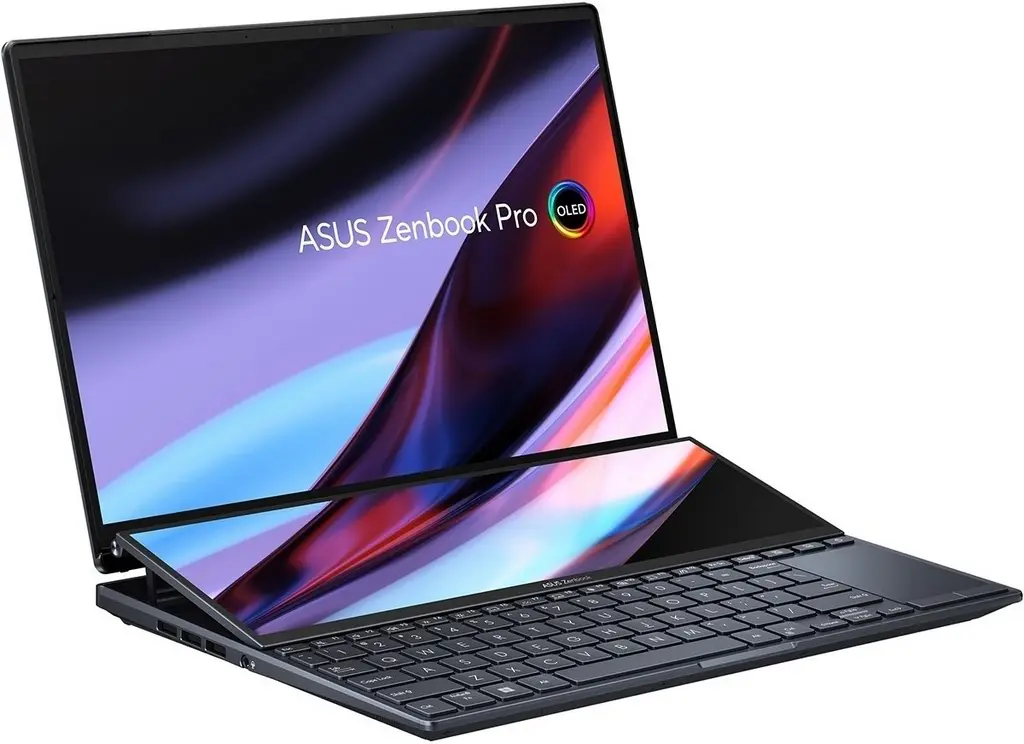 Laptop Asus Zenbook Pro 14 Duo UX8402VU (14.5"/2.8K/Core i7-13700H/16GB/1TB/GeForce RTX 4050 6GB/Win 11), negru pe tehnoparc.md Laptop Asus Zenbook Pro 14 Duo UX8402VU (14.5"/2.8K/Core i7-13700H/16GB/1TB/GeForce RTX 4050 6GB/Win 11), negru