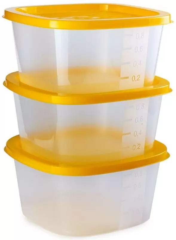 Set container pentru mâncare Good&Good Comp 3103, transparent/galben