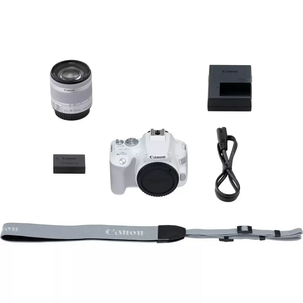 Aparat foto Canon EOS 250D + 18-55mm f/3.5-5.6 IS STM Kit, alb