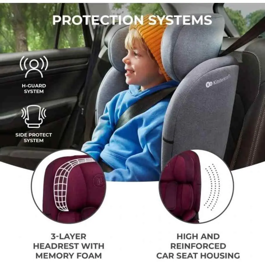 Детское автокресло KinderKraft Oneto 3 i-Size, бордовый