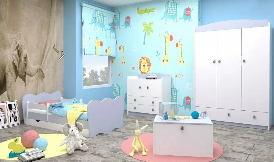 Mobilă pentru copii Happy Babies Baby Mix 25, alb/gri