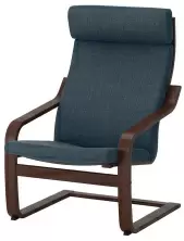 Кресло IKEA Poang, коричневый/хилларед темно-синий