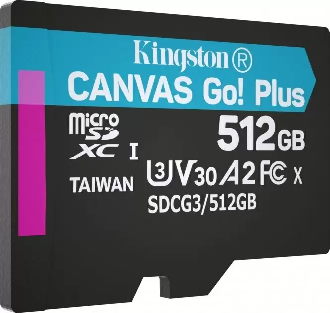 Карта памяти Kingston Canvas Go! Plus microSD Class10 UHS-I U3, 512GB
