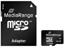 Card de memorie flash MediaRange MR958 microSDHC Class 10 + SD adapter 16GB