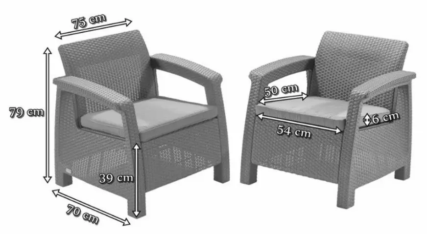 Set mobilă de grădină Keter Corfu Rest, grafit