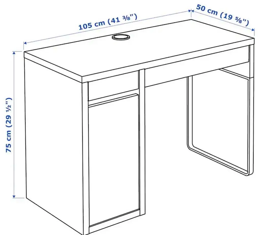 Masă de birou IKEA Micke 105x50cm, antracit/roșu