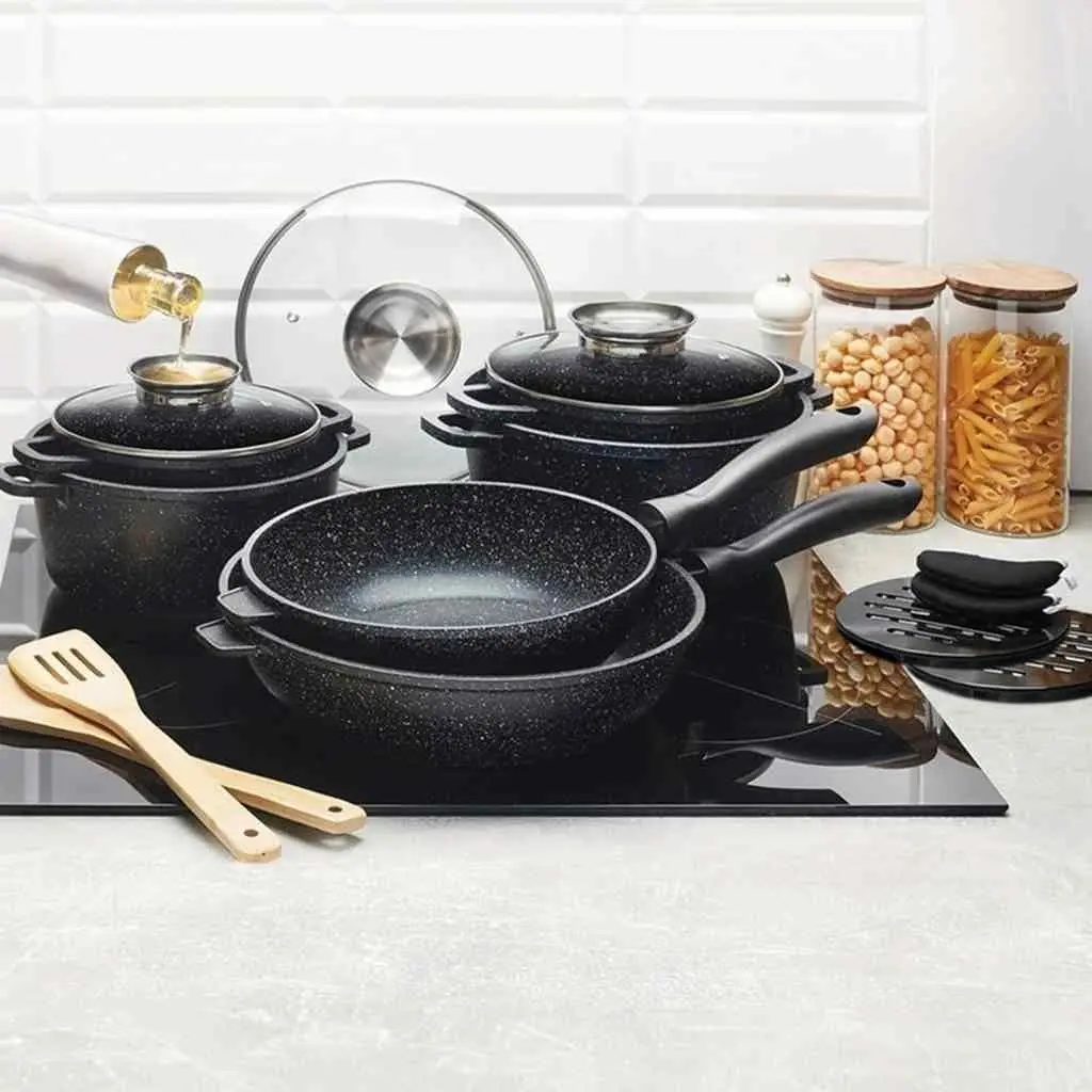 Set vase de gătit Konighoffer Pollo 14pcs, negru
