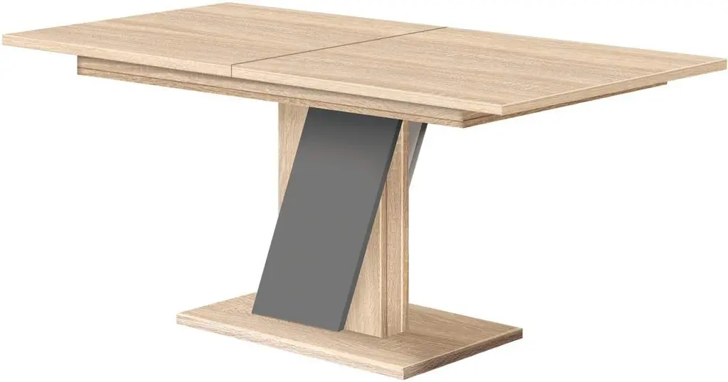 Masă Modern Slider 140/180x80x80cm, stejar sonoma/ardezie gri