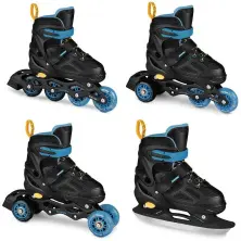 Роликовые коньки Spokey Quattro 4in1 38-41, черный/синий на tehnoparc.md Роликовые коньки Spokey Quattro 4in1 38-41, черный/синий