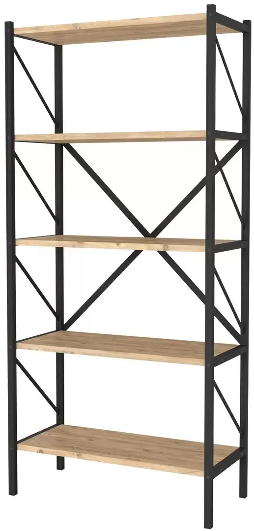 Etajeră Fabulous Shelves Metal 5 sectiuni, pin/negru