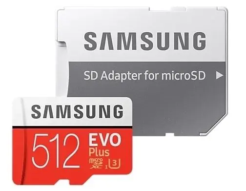 Карта памяти Samsung MicroSD EVO Plus Class 10 UHS-I (U3) + SD adapter, 512GB