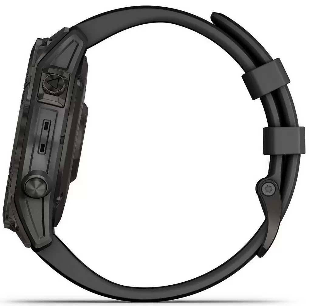 Умные часы Garmin fenix 7 Sapphire Solar, серый карбон с черным ремешком