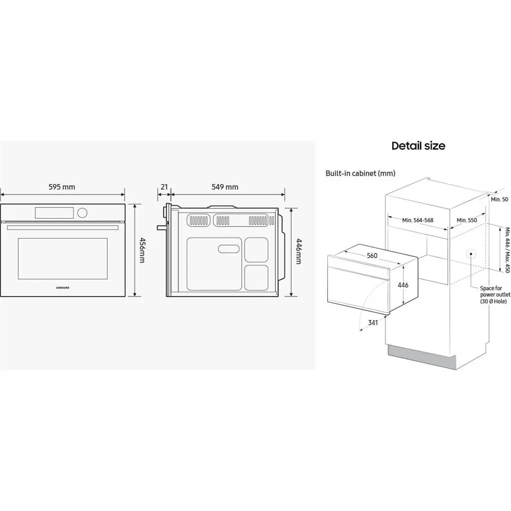 Cuptor cu microunde incorporabil Samsung NQ5B4353FBK/WT, negru