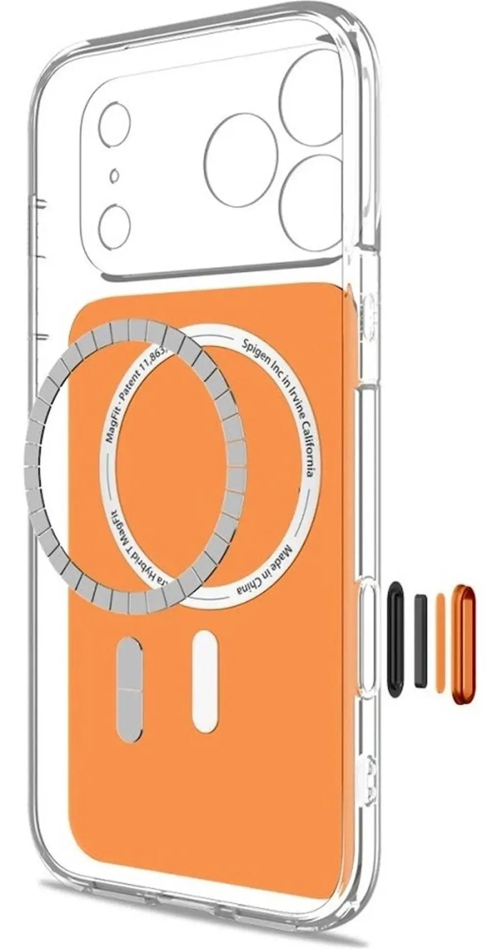 Чехол Spigen iPhone 17 Pro Max Ultra Hybrid T Mag Safe Glossy Orange, прозрачный на tehnoparc.md Чехол Spigen iPhone 17 Pro Max Ultra Hybrid T Mag Safe Glossy Orange, прозрачный