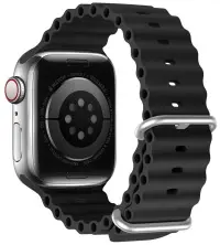 Curea Dux Ducis Strap Ocean Wave Version Apple Watch 42mm/44mm/45mm, negru