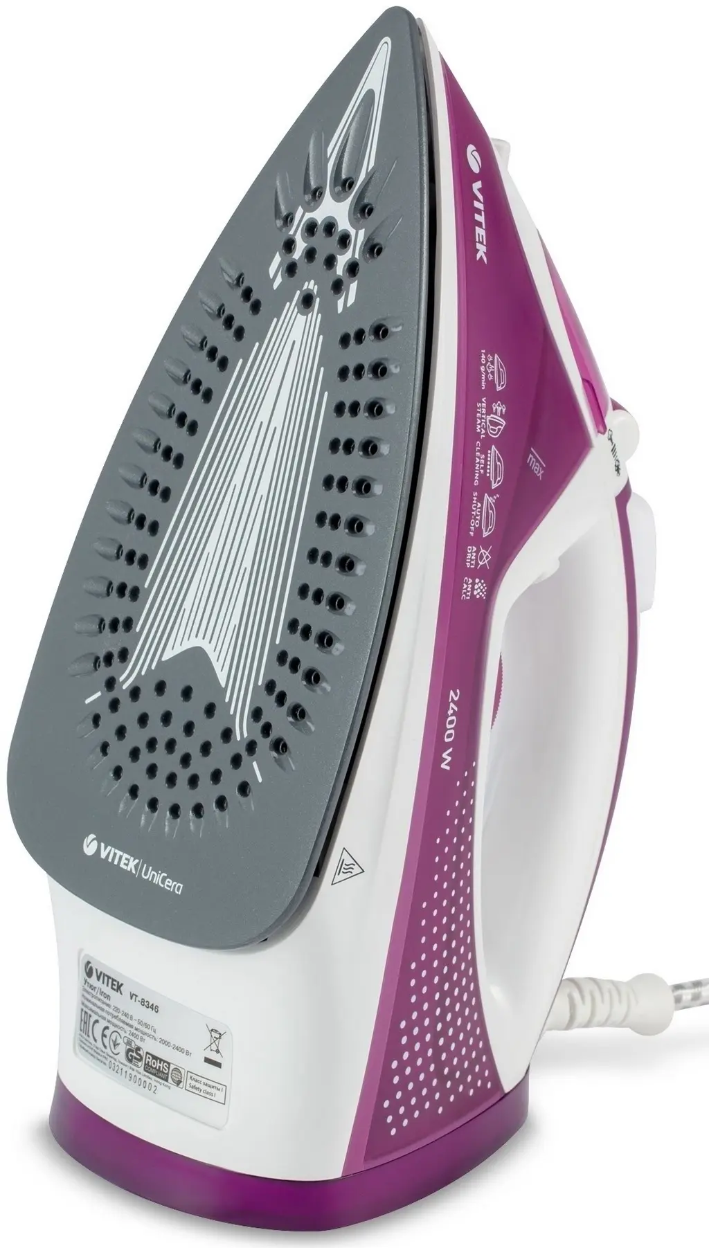 Утюг Vitek VT-8346, розовый