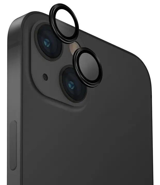 Защитное стекло Uniq Aluminium Camera Lens Protector for iPhone 15/15 Plus Black