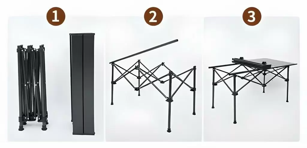 Стол складной для кемпинга Xenos Carbon 120x55x50см, серый