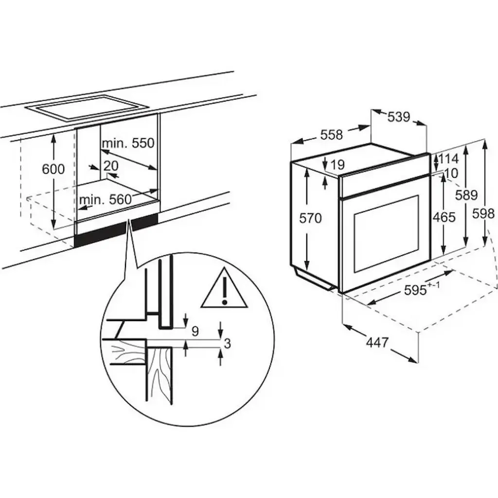 Plită incorporabilă electrică Electrolux LOH3H00BK, negru