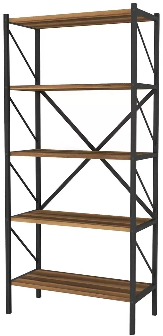 Etajeră Fabulous Shelves Metal 5 sectiuni, nuc/negru