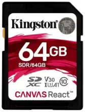 Карта памяти Kingston SDXC Canvas React, 64GB