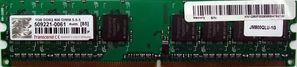 Оперативная память Transcend 1ГБ DDR2-800MHz, CL5