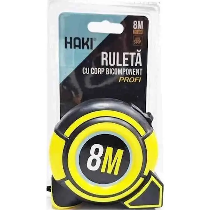 Рулетка Haki 4616, черный/желтый
