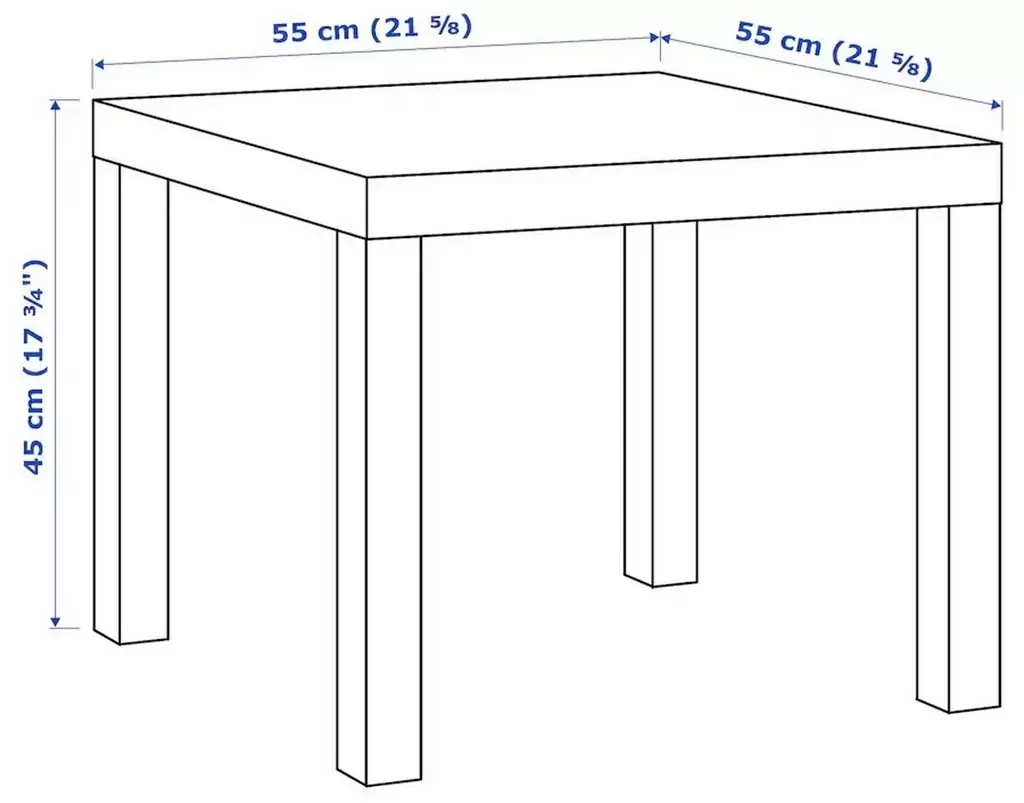 Măsuță cafea IKEA Lack 55x55cm, alb