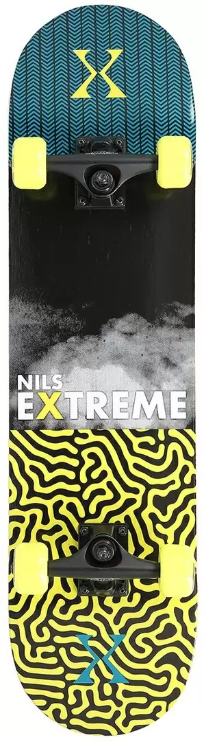 Skateboard Nils Extreme Brain CR3108SA, galben/negru