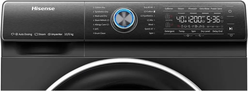 Maşină de spălat rufe Hisense WDQR1014EVAJMB, negru