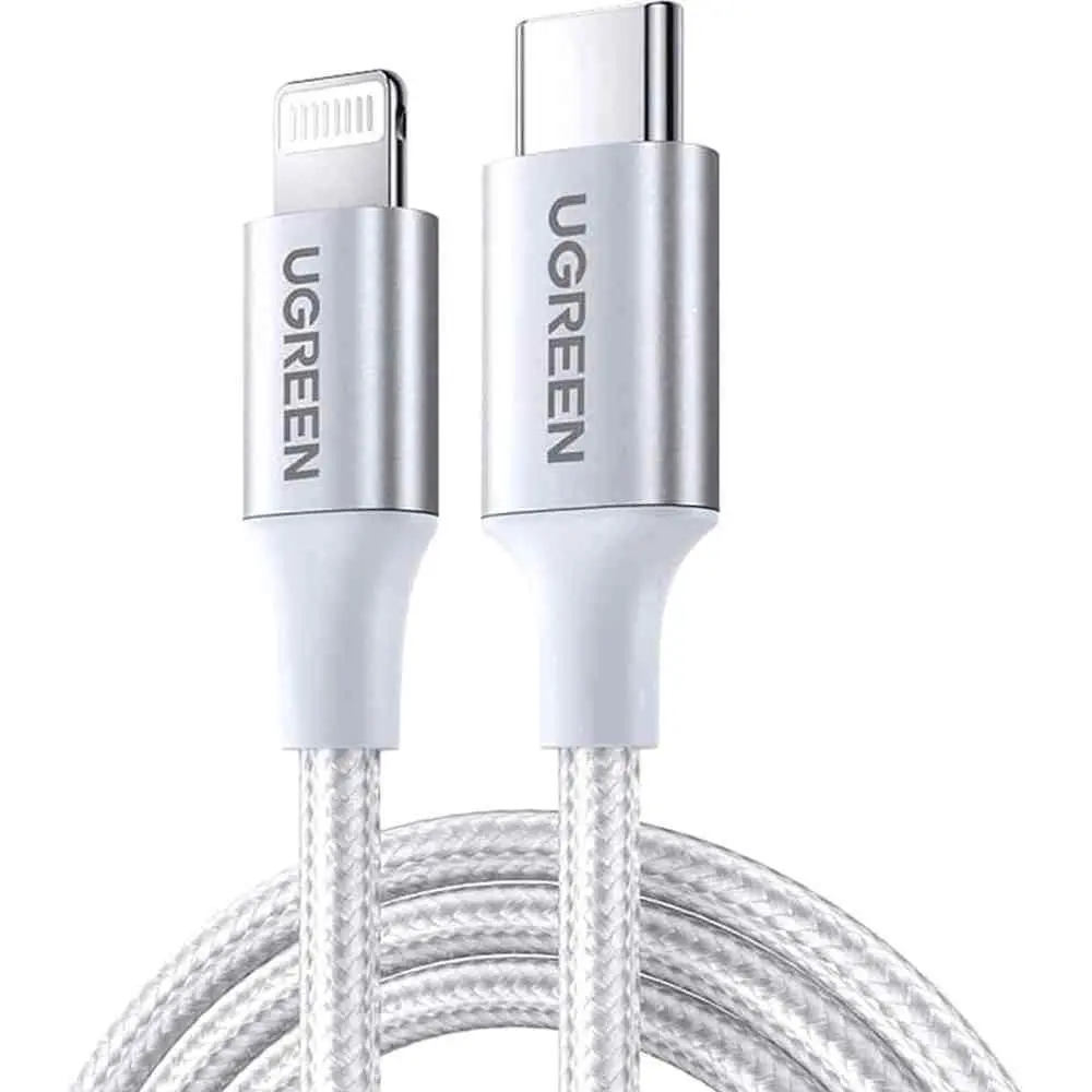 Cablu USB Ugreen Type-C to Lightning 3A 1.5m US304, alb