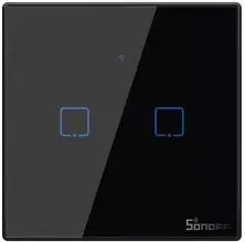 Умный выключатель Sonoff Smart Wall Switch TX Series 2 Gang EU Wi-Fi, черный