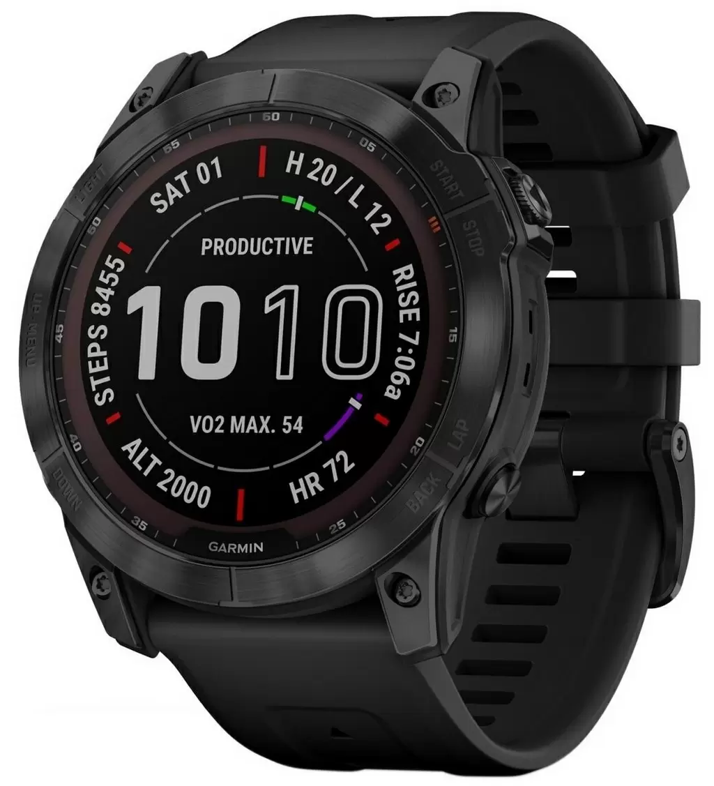 Умные часы Garmin fenix 7X Sapphire Solar Black Titanium with Black Band