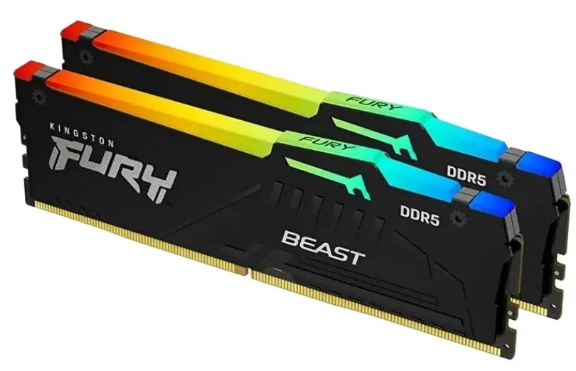 Оперативная память Kingston Fury Beast RGB 32GB (2x16GB) DDR5-5600MHz, CL40-40-40, 1.25V на tehnoparc.md Оперативная память Kingston Fury Beast RGB 32GB (2x16GB) DDR5-5600MHz, CL40-40-40, 1.25V