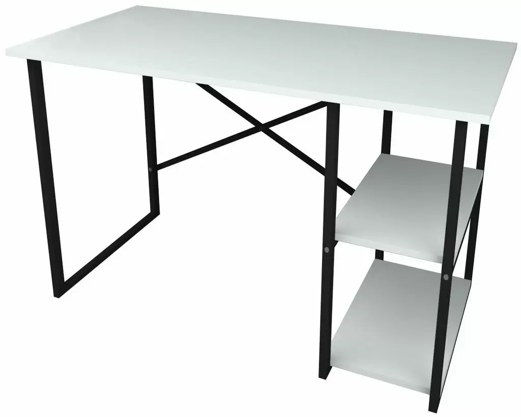 Письменный стол Fabulous 2 rafturi, белый/черный