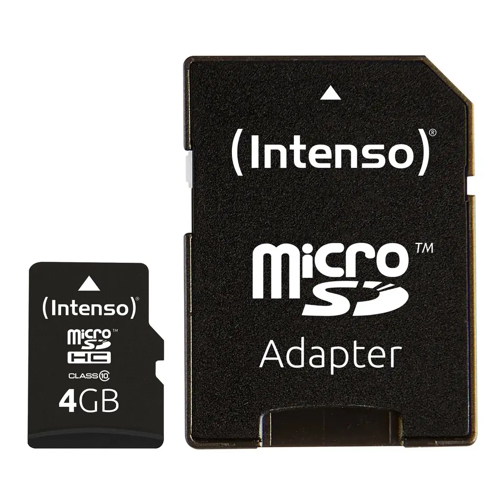 Карта памяти Intenso MicroSD Class 10 + SD Adapter, 4GB